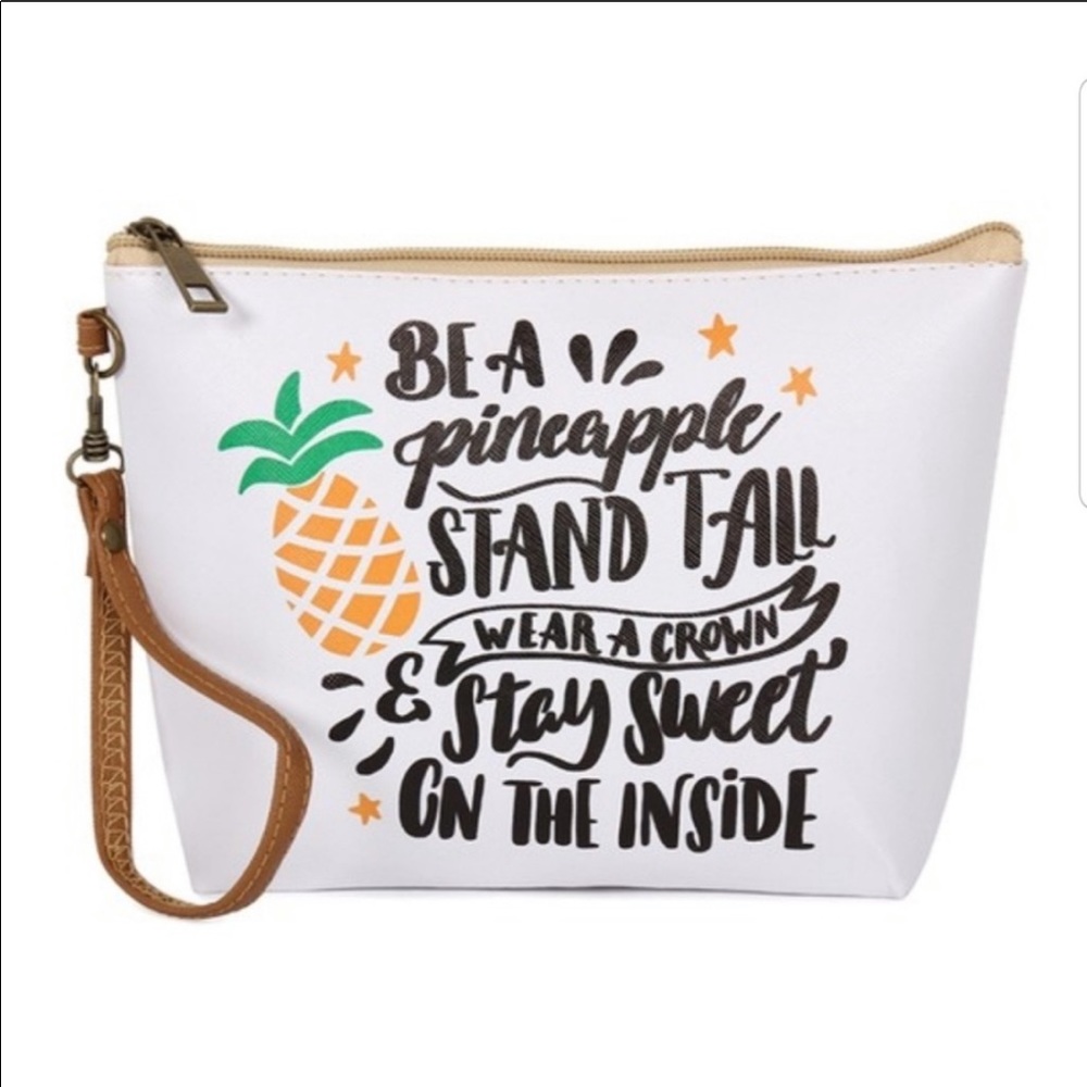 Pineapple graphic makeup bag / wristlet